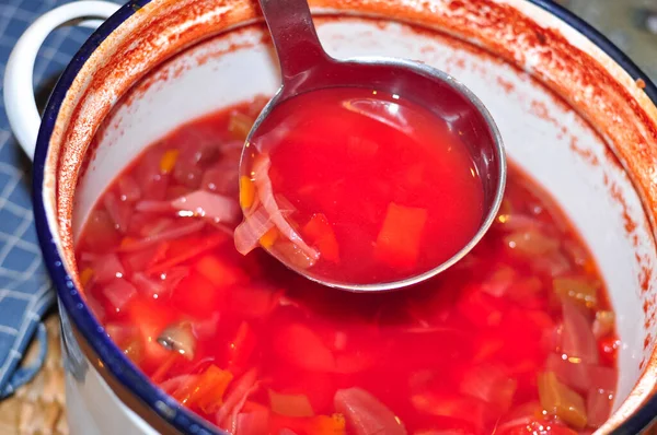 Ukrainian Red National Dish Borsch Soup Added Unesco Endangered List — Stock Photo, Image