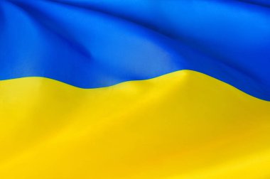 Blue and yellow national Ukrainian flag wallpaper and background. High quality photo