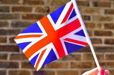 Büyük Britanya ulusal bayrağına yakın kopyalama alanı.