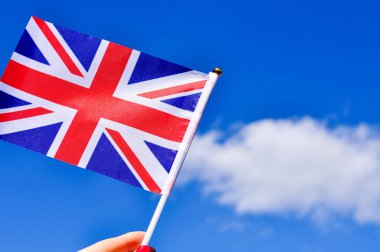 Büyük Britanya ulusal bayrağına yakın kopyalama alanı.