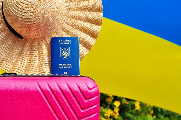 Ukrainian Internukrainian International Biometric Passport Bag Travel Close Translation Ukrainian — Stockfoto