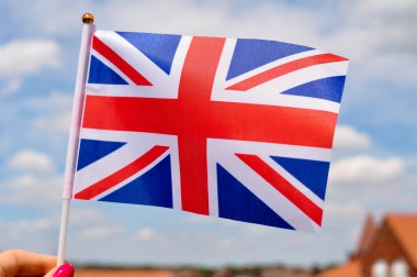 Büyük Britanya 'nın Ulusal Birlik bayrağı Kırmızı beyaz ve mavi renkler.