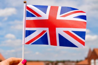 Büyük Britanya 'nın Ulusal Birlik bayrağı Kırmızı beyaz ve mavi renkler.