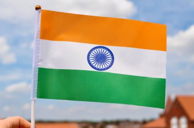 the national flag of india orange white and green colors and sun
