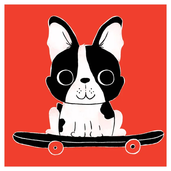 Симпатичная Иллюстрация Бостонского Терьера Идеально Подходит Людей Которые Любят Собаку — стоковое фото