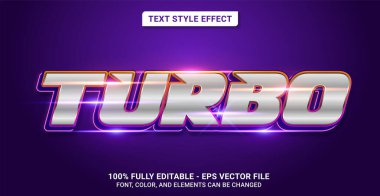 Text Style with Turbo Theme. Editable Text Style Effect. Graphic Design Element.