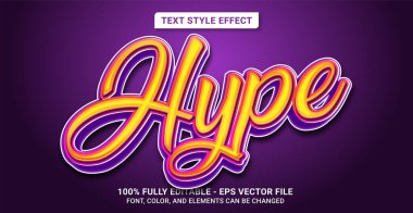 Text Style with Hype Theme. Editable Text Style Effect. Graphic Design Element.