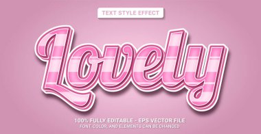 Text Style with Theme. Lovely Editable Text Style Effect. Graphic Design Element.
