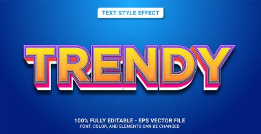 Text Style with Trendy Theme. Editable Text Style Effect. Graphic Design Element.