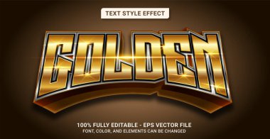 Text Style with Golden Color Theme. Editable Text Style Effect. Graphic Design Element.