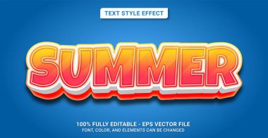 Text Style with Summer Theme. Editable Text Style Effect. Graphic Design Element.