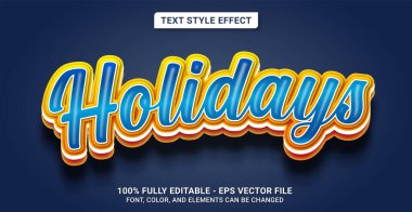 Tatil Temalı Metin Biçimi. Düzenlenebilir Metin Biçimi Efekti. Grafik Tasarım Elementi.