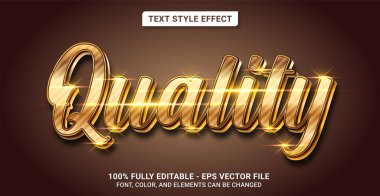 Kalite Temalı Metin Biçimi. Düzenlenebilir Metin Biçimi Efekti. Grafik Tasarım Elementi.