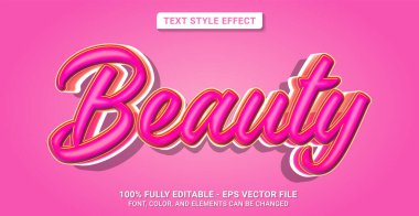 Güzellik Temalı Metin Biçimi. Düzenlenebilir Metin Biçimi Efekti. Grafik Tasarım Elementi.