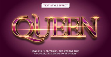 Queen Theme ile Metin Stili. Düzenlenebilir Metin Biçimi Efekti. Grafik Tasarım Elementi.