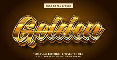 Shinny Golden Theme ile Metin Tarzı. Düzenlenebilir Metin Biçimi Efekti. Grafik Tasarım Elementi.