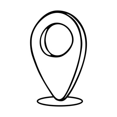 Location pin pointer vector doodle illustration isolated on white vector