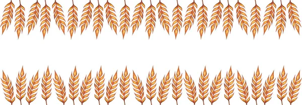 Aquarell-Banner Tapete Ähren des Weizenrahmens Rand Illustration isoliert auf weißem Hintergrund. Vorlage zum Dekorieren von Illustrationen. — Stockfoto