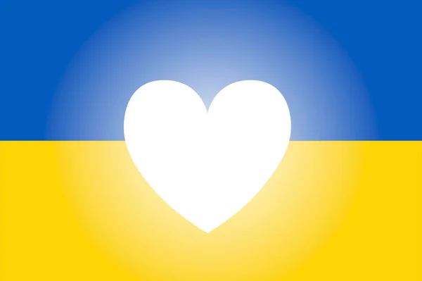Stop War na Ucrânia ilustração vetorial conceito. Coração, amor pela Ucrânia, bandeira ucraniana e ilustração do mapa. Salve a Ucrânia da Rússia. — Vetor de Stock