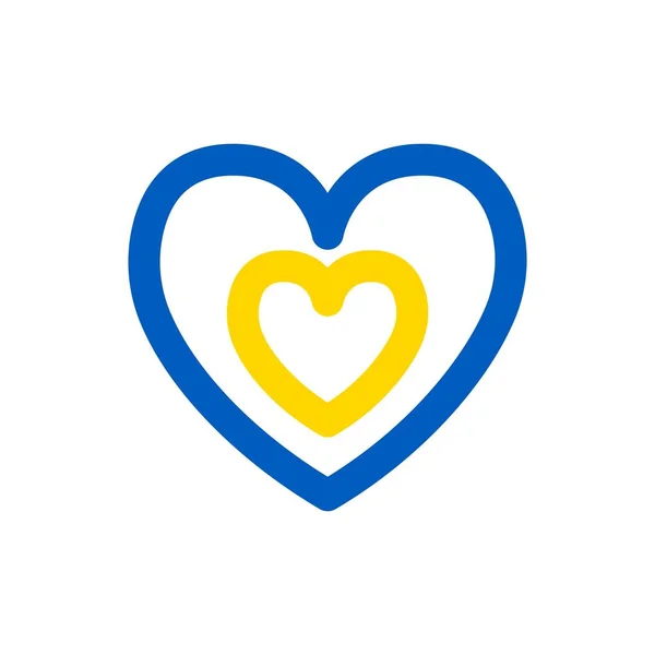 Ucrania corazones vector ilustración. Quédate con Ucrania. Bandera de Ucrania azul y amarillo colores textura. — Vector de stock