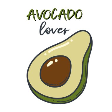Avokado doodle taslak simgesi. Logo organik meyve ve sebze çizimi.