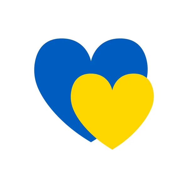 Ucrania Corazones Vector Ilustración Quédate Con Ucrania Bandera Ucrania Azul — Vector de stock