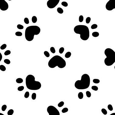 Mavi kedi pürüzsüz desen. Miyav ve kedi patileri arka plan vektör çizimi. Çocuk odası için sevimli bir çizgi film.