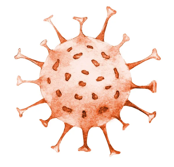 Affenpocken Viruszelle Orthopoxvirus Fieber Lagert Aquarell Illustration Isoliert Auf Weißem — Stockfoto