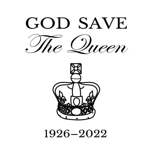 Queens Death Rip God Queen Rest Peace Poster Silhouette Flag — Stockvektor