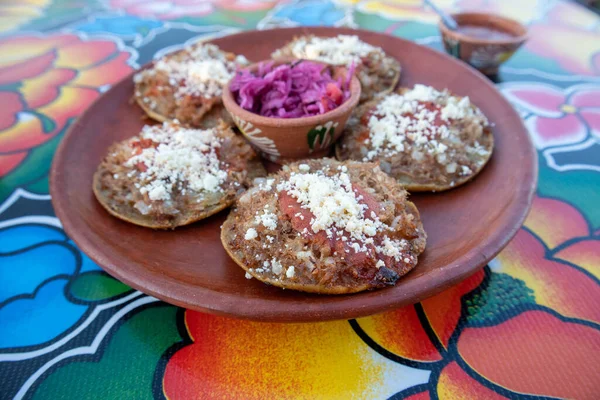 Garnachas Table Oaxacan Restaurant Oaxaca Mexico — Foto de Stock