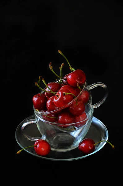 Cherries in a cup — Stock Photo, Image