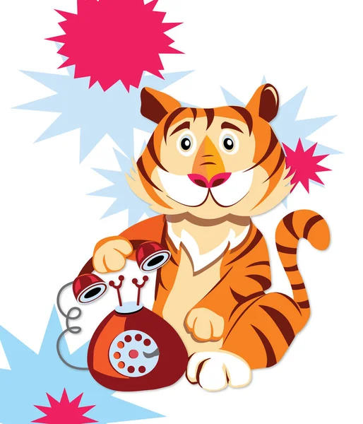 Vacker Tiger Illustration Bild — Stock vektor