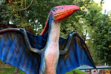 Kyiv, Ukraine - August  06, 2022: Dinosaur figures in Dinopark