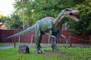 Kyiv, Ukraine - August  06, 2022: Dinosaur figures in Dinopark
