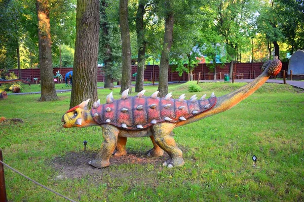 Kyiv, Ukraine - August  06, 2022: Dinosaur figures in Dinopark