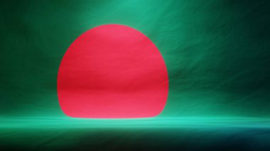 Sunum ya da ürün sergisi için Bangladeş 'in örtülü bayrağıyla stüdyo arkaplanı. 3B görüntüleme