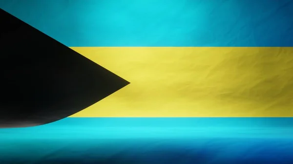 Studiokulisse Mit Drapierter Flagge Der Bahamas Zur Präsentation Oder Produktpräsentation — Stockfoto