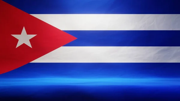 Studio Φόντο Ντυμένο Σημαία Της Κούβας Για Την Παρουσίαση Την — Φωτογραφία Αρχείου