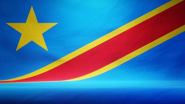 Studio Sfondo Con Bandiera Drappeggiata Della Repubblica Democratica Del Congo — Foto Stock