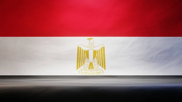 Задньому Плані Майстерня Драпірованим Прапором Єгипту Презентації Або Показу Продуктів — стокове фото