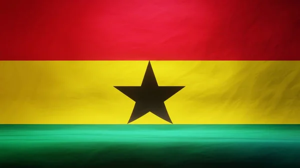 Studiokulisse Mit Drapierter Flagge Von Ghana Zur Präsentation Oder Produktpräsentation — Stockfoto