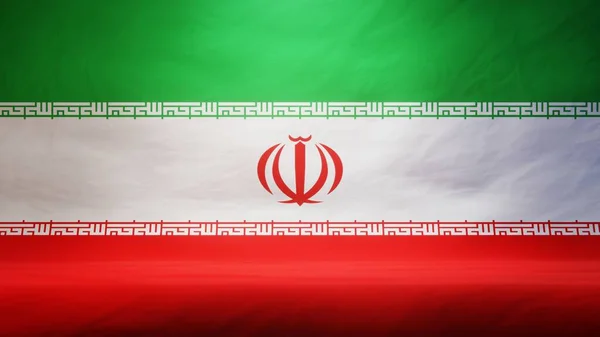 Студійний Фон Драпірованим Прапором Ірану Презентації Або Показу Продуктів Візуалізація — стокове фото