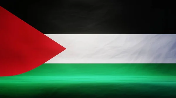 Studio Backdrop Draped Flag Palestine Presentation Product Display Rendering — Stock Photo, Image