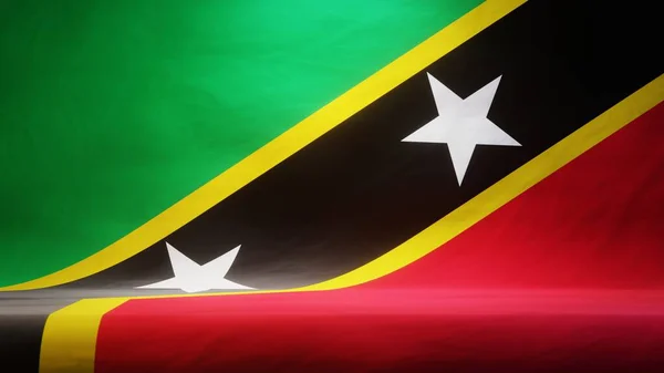 Estúdio Com Bandeira Drapeada São Cristóvão Nevis Para Apresentação Exibição — Fotografia de Stock