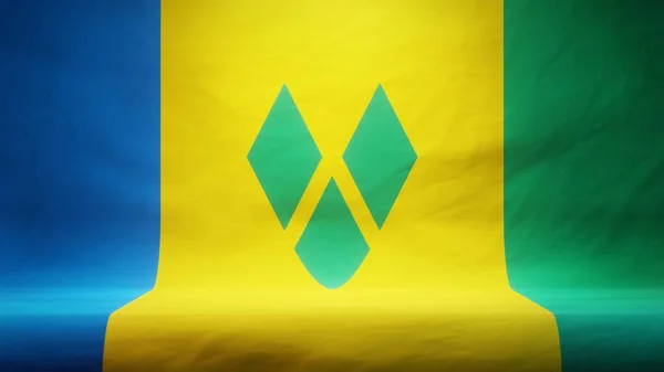Studiokulisse Mit Drapierter Flagge Von Saint Vincent Und Den Grenadinen — Stockfoto
