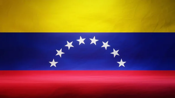 Studio Backdrop Draped Flag Venezuela Presentation Product Display Rendering — Stock Photo, Image