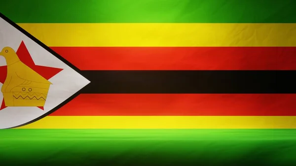 Studio Backdrop Draped Flag Zimbabwe Presentation Product Display Rendering — Stock Photo, Image
