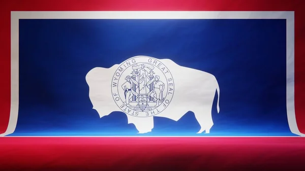 Studio Backdrop Draped Flag State Wyoming Rendering — Stock Photo, Image