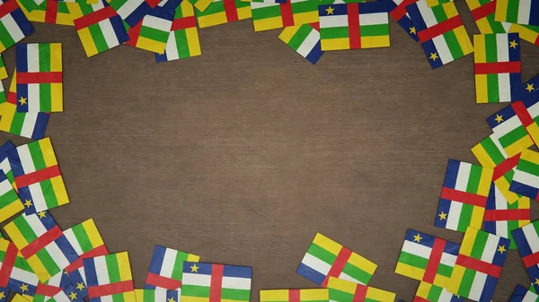 Stomme Papper Flaggor Centralafrikanska Republiken Arrangeras Träbord Nationellt Firandekoncept Illustration — Stockfoto