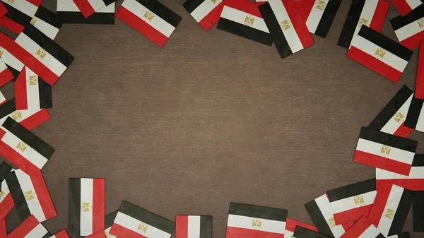 Форма Паперових Прапорів Єгипту Розміщена Дерев Яному Столі Концепція Національного — стокове фото